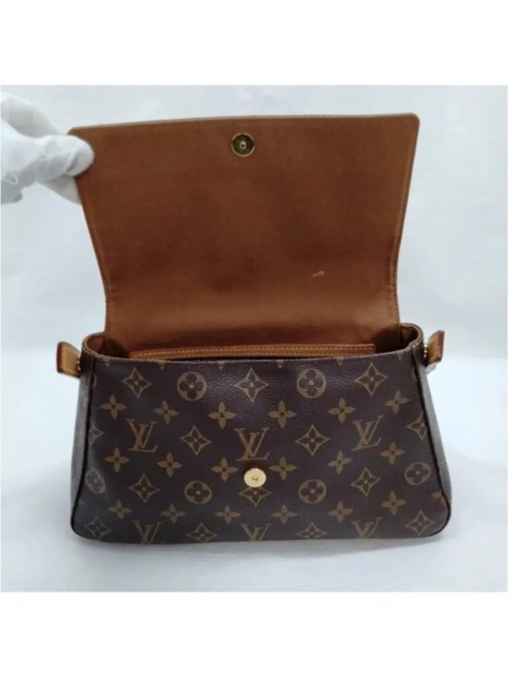 Authentic Louis Vuitton Monogram Looping PM Shoulder Bag Brown Canvas Leather LV